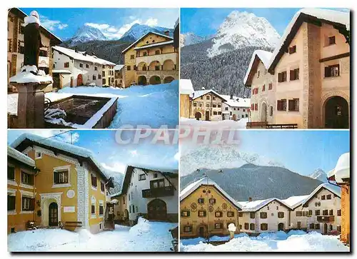 Moderne Karte Scuol Tarasp Vulpera Suisse Wintersportplatz