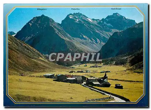 Moderne Karte Sertig Dorfli bei Davos