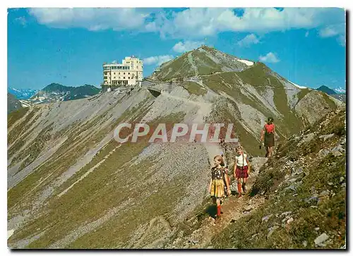 Moderne Karte Davos Blick auf Bergrestaurant