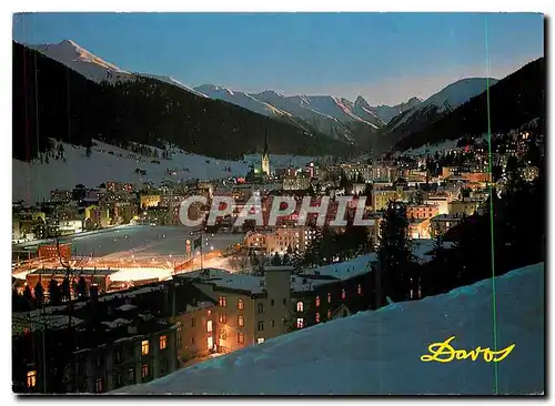 Cartes postales moderne Davos by night