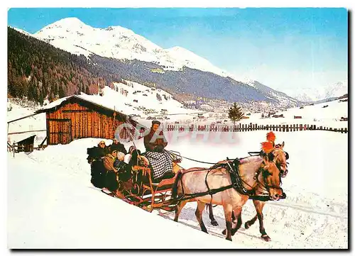 Cartes postales moderne Davos Schlittenpartie bei Davos