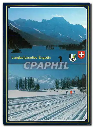 Moderne Karte Langlaufparadies Engadin