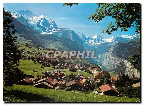 Moderne Karte Wengen Jungfrau und Breithorn