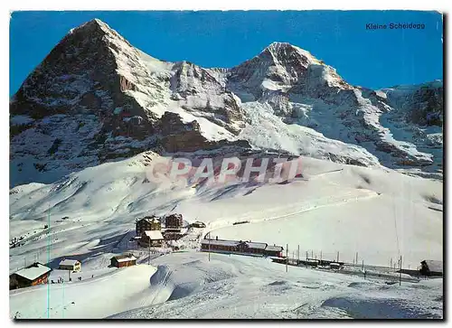 Moderne Karte Kleine Scheidegg mit Eiger und Monch