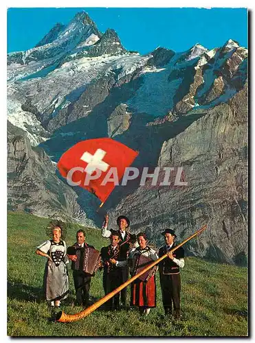 Cartes postales moderne First Schreckhorn Kapelle Balmer Buebe Wilderswil