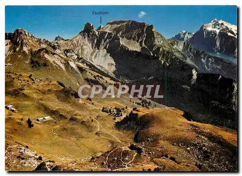 Moderne Karte Schynige Platte Blick auf Faulhorn