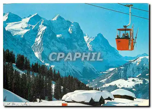 Moderne Karte Gondelbahn Reuti Bidmi Magisalp Wetterhorngruppe Eiger