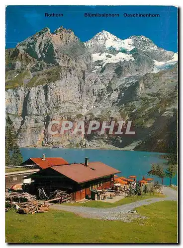 Moderne Karte Oeschinensee bei Kandersteg im Berner Oberland