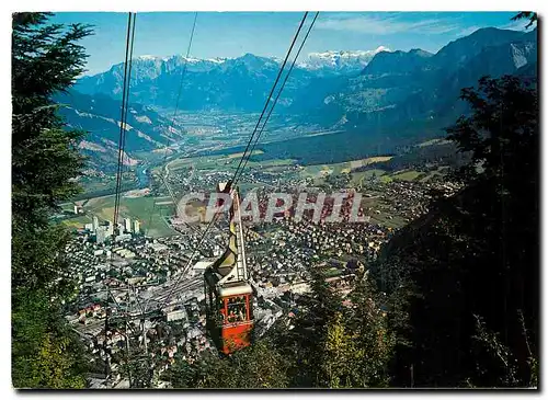 Moderne Karte Chur mit der Luftseilbahn Brambruesch