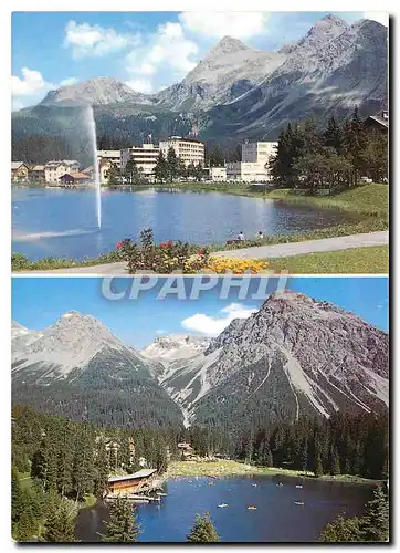 Moderne Karte Arosa Obersee mit Springbrunnen