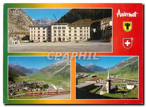 Cartes postales moderne Andermatt Kreuzungspunkt der Alpenpasse Furka St Gotthard und Oberalp