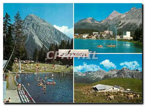 Cartes postales moderne Arosa Profit im Sommer mit Schwimmen Wandern Rudern