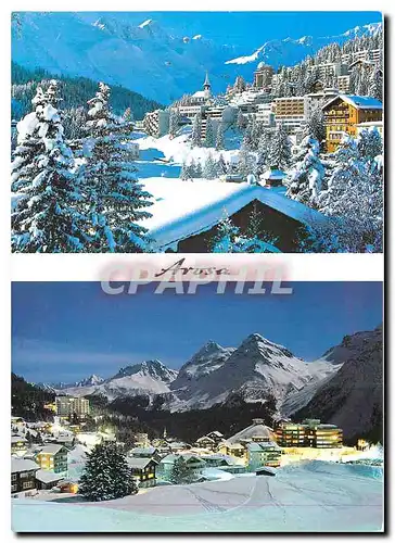 Cartes postales moderne Arosa Dorf Inner Arosa Mondscheinnacht