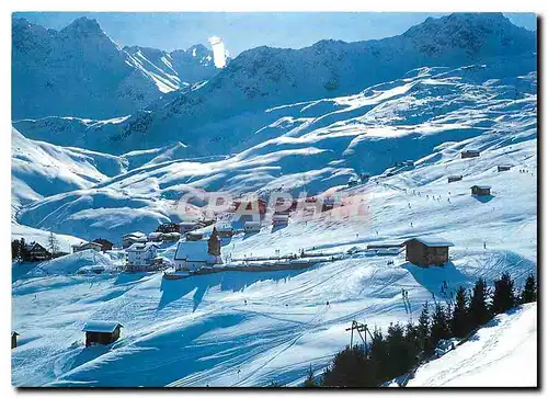 Moderne Karte Arosa Bergkirchli mit Skigebier