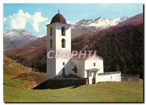 Moderne Karte Avers Cresta Talkirche mit Wengenhorn