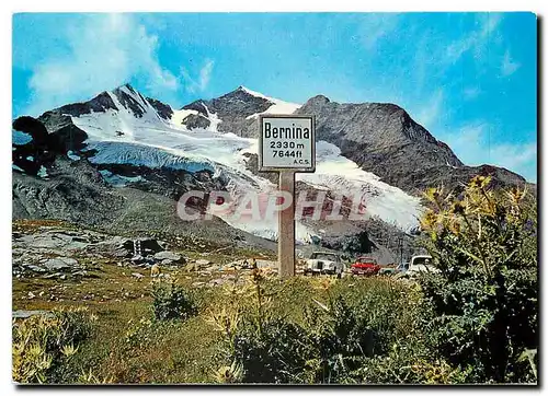 Moderne Karte Passo del Bernina con Pizzo Cambrena