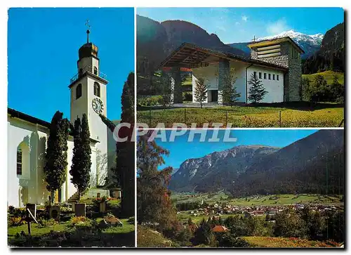 Cartes postales moderne Andeer Badekurort Kath Kirche Evang Kirche