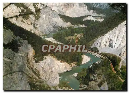 Moderne Karte Rheinschlucht Swiss Grand Canyon