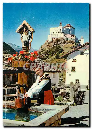 Moderne Karte Unterengadin Schloss Tarasp