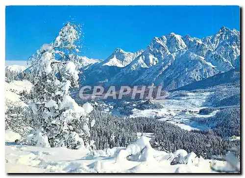 Moderne Karte Bad Tarasp Vulpera Tarasp mit Schloss und Lischanagruppe Engiadina Bassa