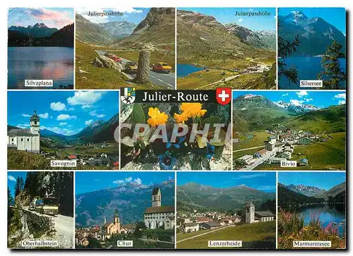 Cartes postales moderne Julier Route Silvaplana Julierpasshole Silsersee Savognin Bivio