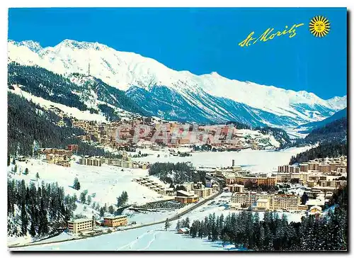 Moderne Karte St Moritz Bad und Dorf