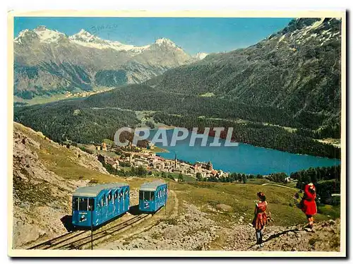 Cartes postales moderne St Moritz Corviglia Bahn mit Piz Languard