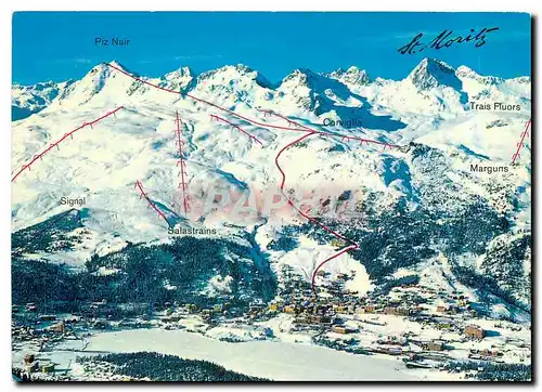 Cartes postales moderne St Moritz und sein Skigebiet
