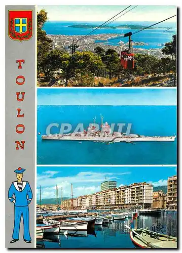 Moderne Karte Toulon La Cote d'Azur Vue generale de la Rade