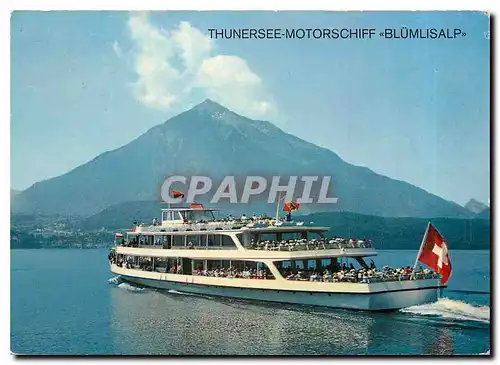 Moderne Karte Thunersee Motorschiff Blumlisalp