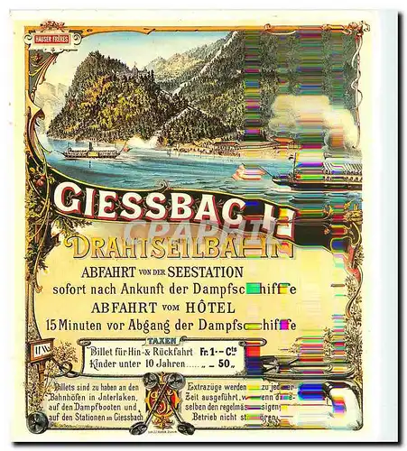 Cartes postales moderne Giessbach Plakat Giessbach 1880 Zurich