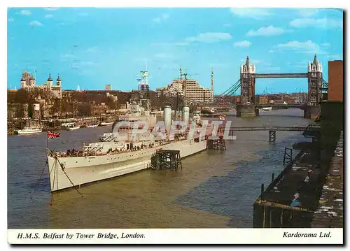 Cartes postales moderne HMS Belfast by Tower Bridge London