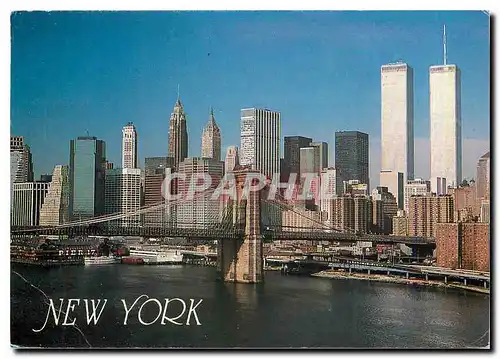 Cartes postales moderne New York Exciting View of Downtown Manhattan Skyline with Brooklyn Bridge in the Foreground New