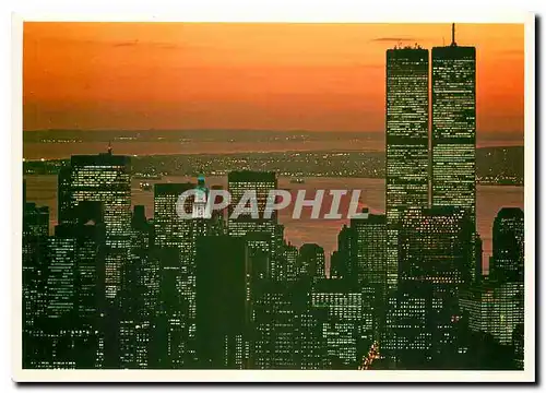 Moderne Karte Spectacular sunset over New York City