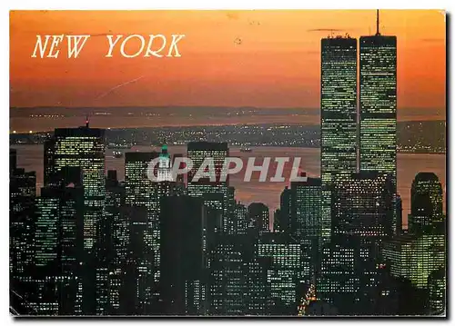 Moderne Karte New York Spectacular sunset over New York City