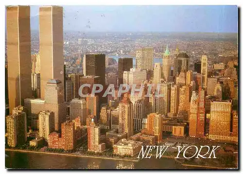 Cartes postales moderne New York The Twin Towers of the World Trade Center and Battery Park City at the Foot of Manhatta