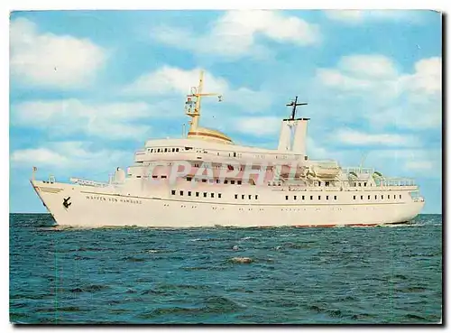 Moderne Karte Motorschiff Woppen von Hamburg in voller Fahrt auf hoher See