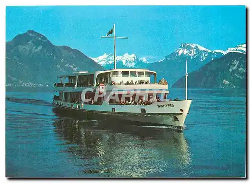 Moderne Karte Vierwaldstattersee Schiff Winkelried