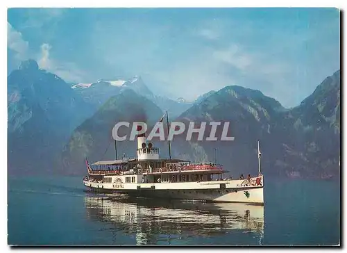 Moderne Karte Vierwaldstattersee Schiff Wilhelm Tell