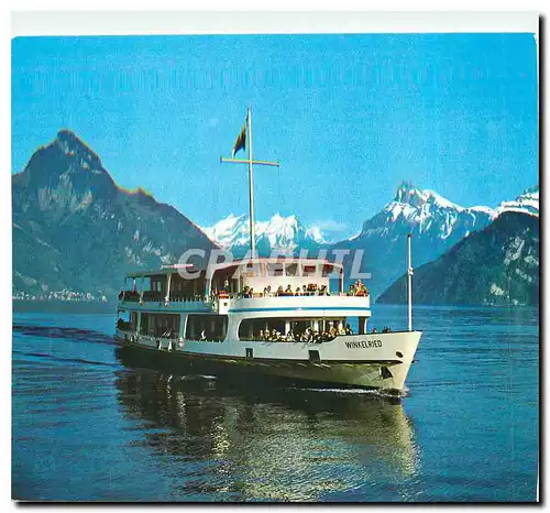 Moderne Karte Vierwaldstattersee Schiff Winkelried