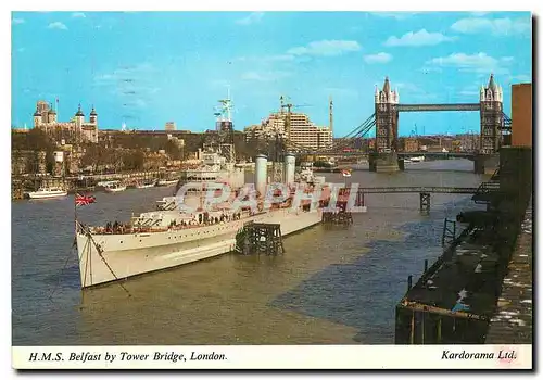 Cartes postales moderne HMS Belfast by Tower Bridge London