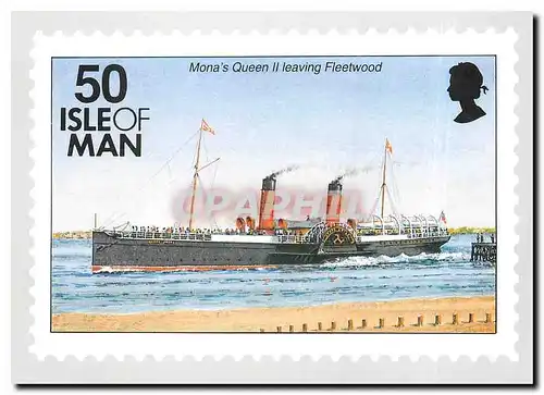 Moderne Karte Ships Isle of Man Mona's Queen II leaving Fleetwood