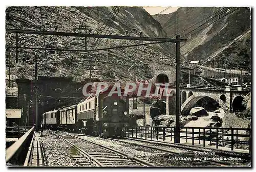 Cartes postales moderne Goschenen Elektrischer Zug der Gotthardbahn