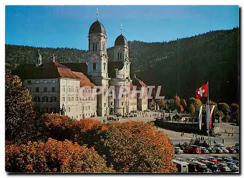 Moderne Karte Einsiedeln Kloster von Norden gesehen