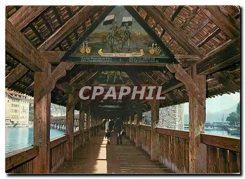 Moderne Karte Luzern Kapellbrucke erbaut Jahrhundert