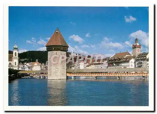Cartes postales moderne Zweimal die Luzerner Kappelbrucke