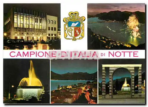 Moderne Karte Campione di Italia di Notte