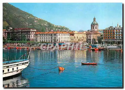 Cartes postales moderne Como Place Cavour vue depuis le lac