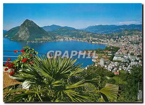 Cartes postales moderne Monte Bre Vista sul Lago di Lugano e Monte S Salvatore