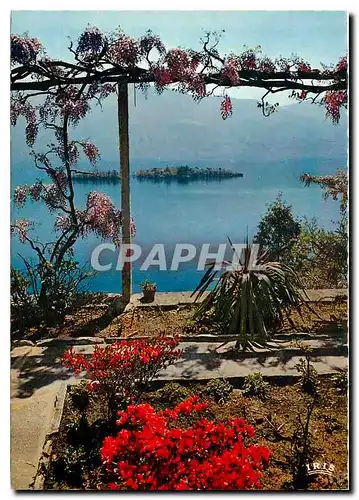 Moderne Karte Porto Ronco Lago Maggiore Vista Isole di Brissago